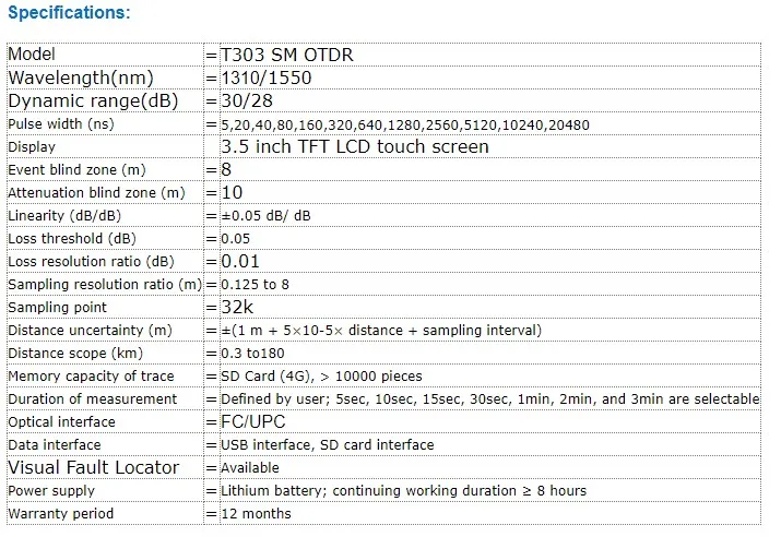 Orientek T303 Мини OTDR Singlemode FTTH мини-оптический волоконно оптический рефлектометр волокно Тестер OTDR машина производителей FTTX SM 1310/1550nm