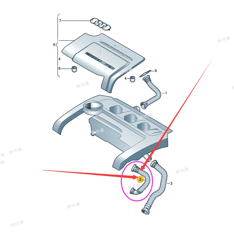 06J103221B 2,0 t вентиляционный шланг отходящих газов Ea888 двигателя 06J 103 221B 06j103221b для Audi A6l c7 A4l Q3 Q5 06j 103 221b