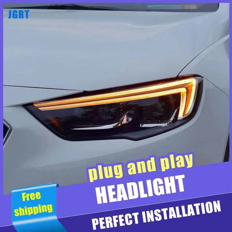 Günstige 2PCS Auto Stil LED scheinwerfer für Buick Regal 2018 2019 für Regal kopf lampe LED DRL Objektiv Doppel strahl H7 HID Xenon bi xenon objektiv