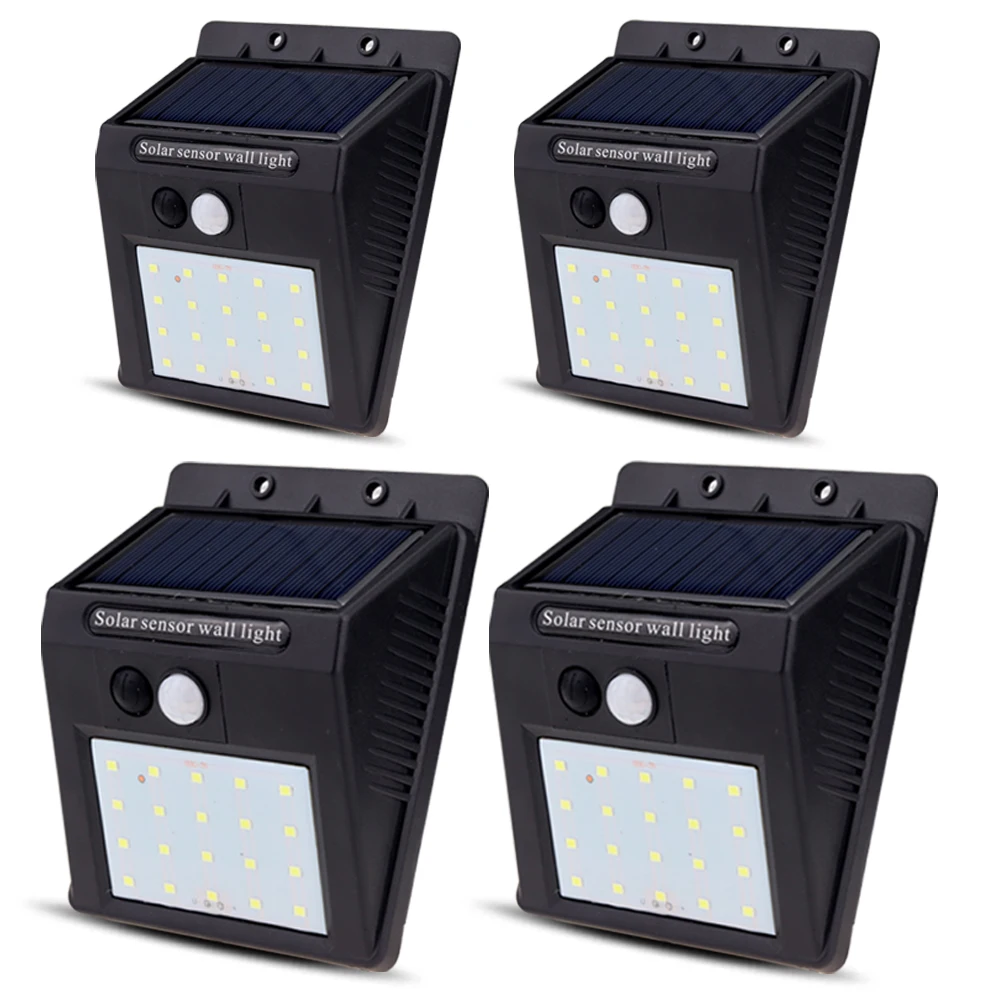 20 LED Solar sensor wall light PIR sensor CDS Night Outdoor Waterproof