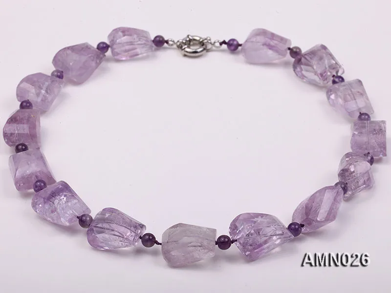 JYX фиолетовый сахар! Ожерелье из натурального аметиста, Необычные фиолетовые хрустальные бусины 14,5*17*20 мм, драгоценные камни, ювелирные