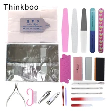 22 шт./компл. DIY Nail Книги по искусству инструмент губка подачи кутикулы Pusher Remover Уход за ногтями Шлифовальная Пилка Для Ногтей Совет для маникюра Pedicur YY-0264