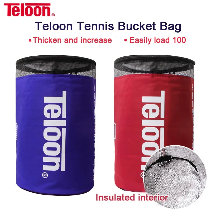 

Teloon Official Tennis bag Tennis Barrel Large Capacity 80-100pcs Waterproof Nylon Insulation Durable Adjustable Shoulder Bag