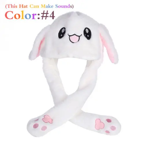 Милый Плюшевый заяц для женщин и детей, шапка с ушками кролика, может перемещаться в виде подушки безопасности, игрушка в подарок - Цвет: 4