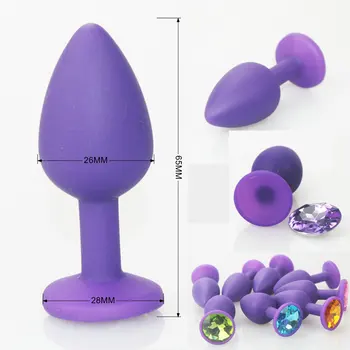 Adult Booty Beads Anus Products Silicone Mini Anal Sex Toys buttplug For Women & Men Erotic Butt Plugs Crystal Jewelry 2