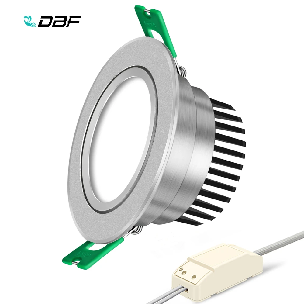 

[DBF]Silver Housing Epistar COB Spot Lamp 5W 7W 10W 12W LED Ceiling Recessed Downlight with 110V/220V LED Driver for Home Decor