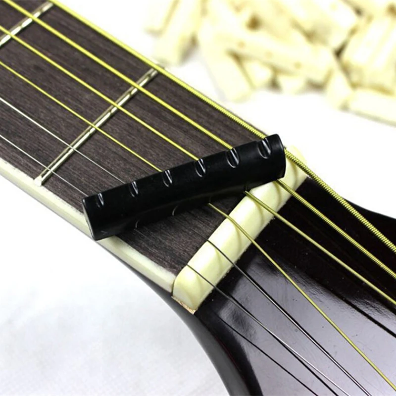IRIN Black White Guitar Parts 6 String Classical Guitar Bone Bridge Saddle And Nut Ivory Set