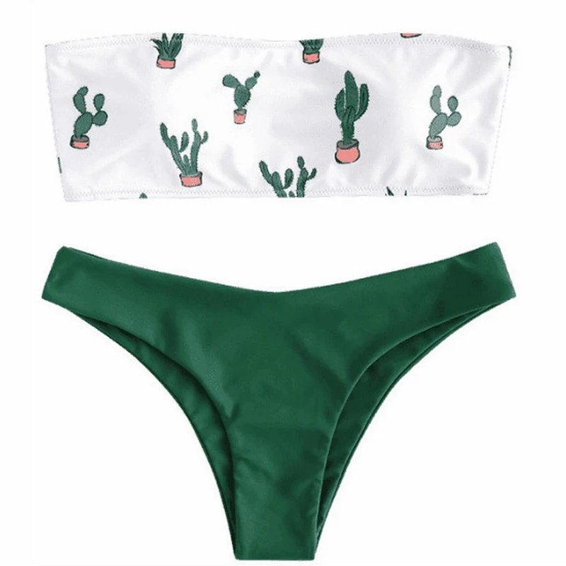 

Aipbunny Sexy Brazilian cactus Bandeau 2019 Swimwear Women Padded Bikinis maillot de bain femme Bathing Suit Swimsuit biquinis