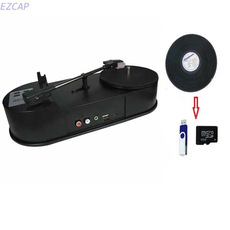 

3.5mm USB 2.0 Mini Phonograph Turntable Record Audio Player Vinyl Turntable to MP3/WAV Converter in USB Flash disk, no pc need