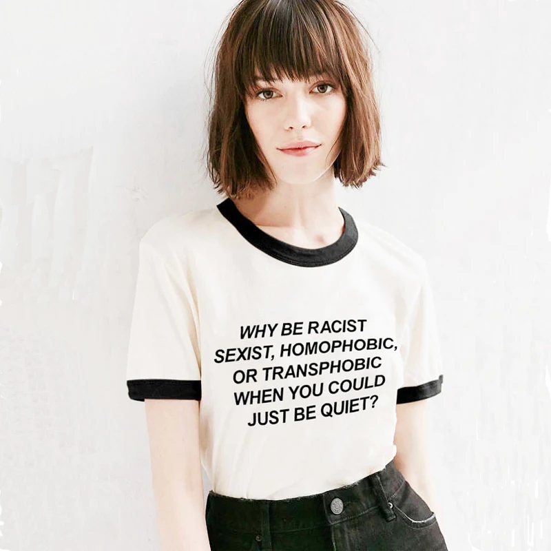 

Why Be Racist Equal Rights Ringer T Shirt Unisex Fashion T Shirt Frank Ocean, Pride Gay Guys Lesbian Tumblr Hipster T Shirt 3xl