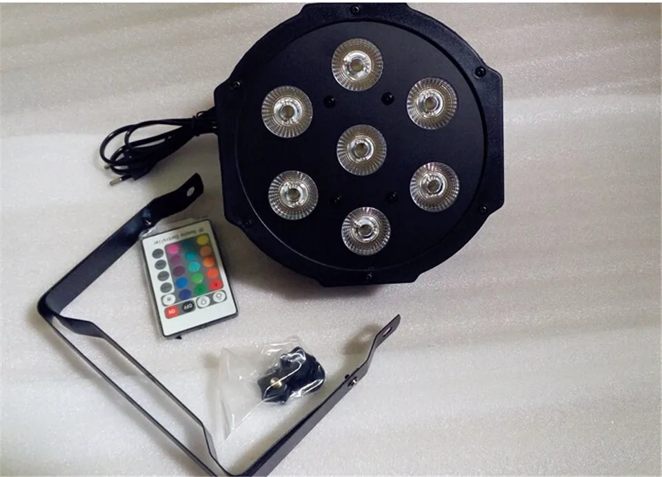 

Wireless remote control 7X12W 4IN1 RGBW MINI LED Flat Par Wash Light For Event,Disco Party