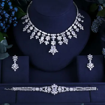 

janekelly Selection ZIRCON EARRINGS NECKLACE BRACELET JEWELRY SET WEDDING DRESS ACCESSARIES FULL SETS
