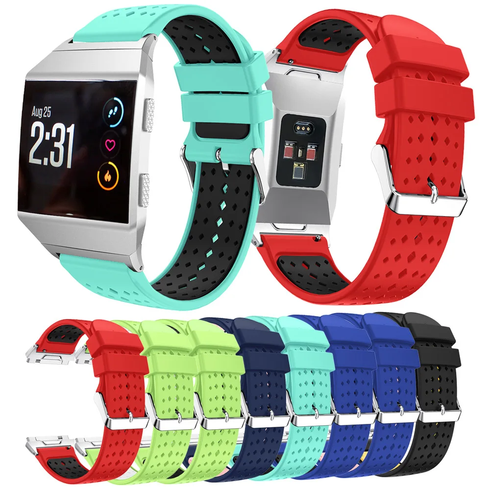 

Compatible Replacement Bands for Fitbit Ionic, Soft Silicone Fitbit Ionic Band with Metal Buckle Fitness Wristband Strap