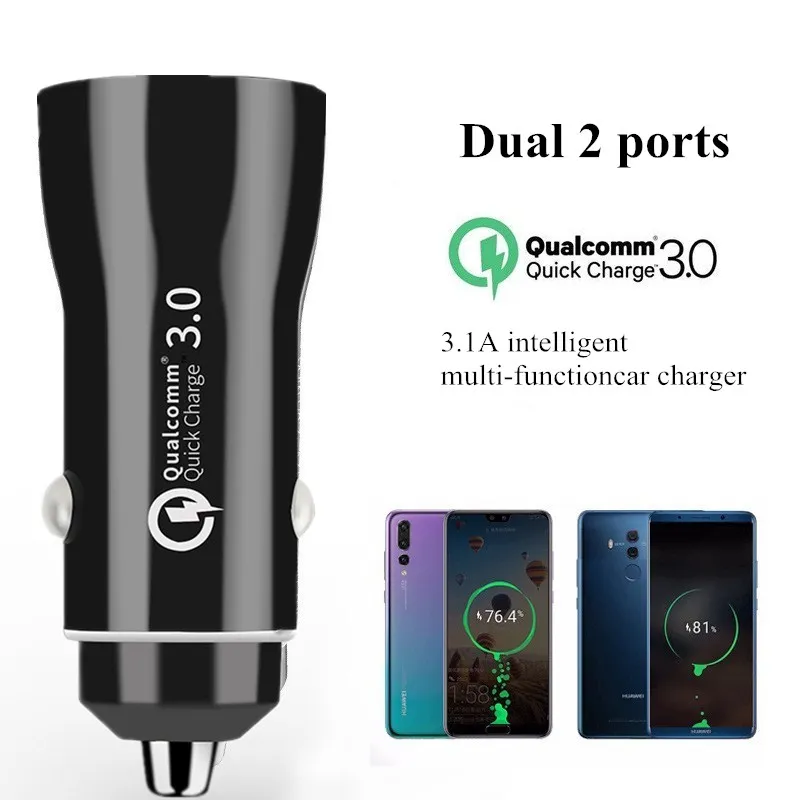 العالمي 3.1A سريعة تهمة 3.0 شاحن سيارة شحن سريع مزدوج USB الهاتف شاحن ل سيارة فون XS XR سامسونج اللوحي سيارة -شاحن