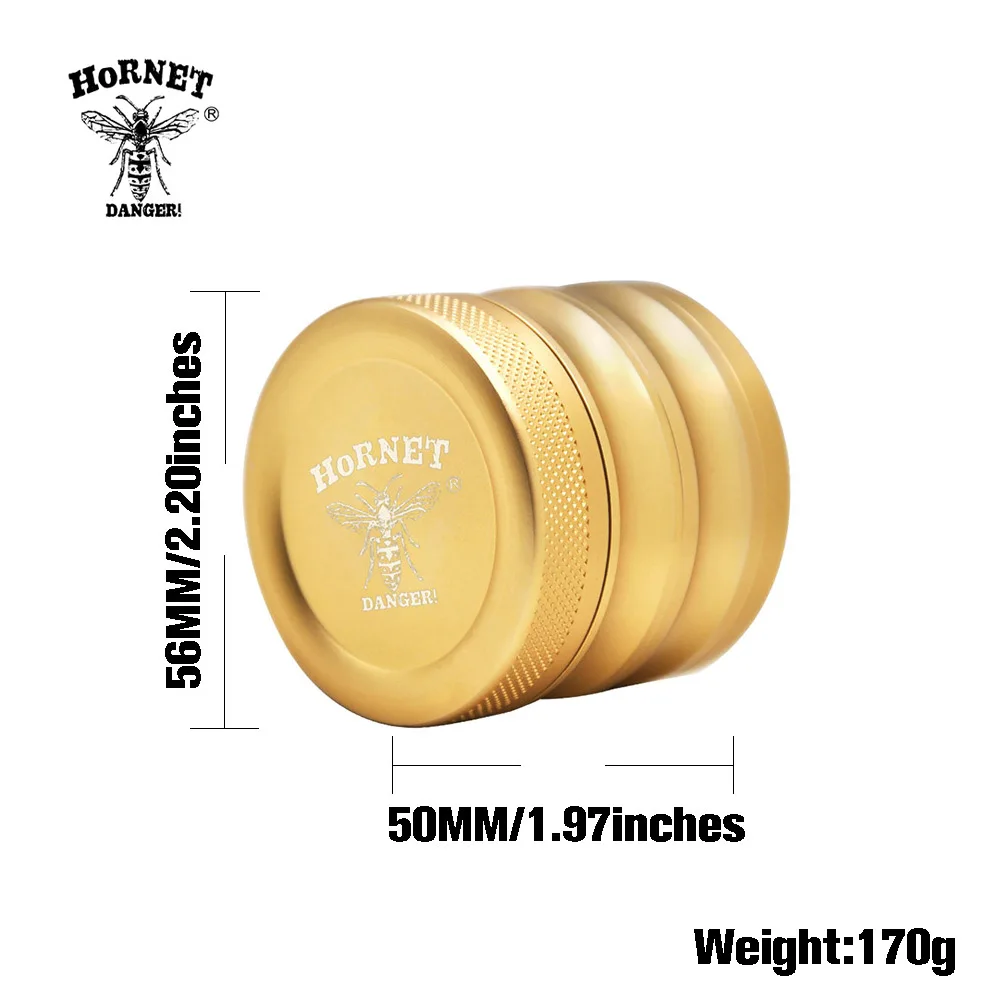 Dia.53MM 4 слоя измельчения Groove Алюминий измельчитель травы с Подарочная коробка