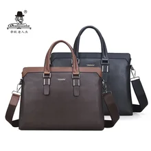 High Quality Famous Brand Men’s Classic Black Briefcase Genuine Leather Business Office Laptop Bag Lawyer Handbag Document