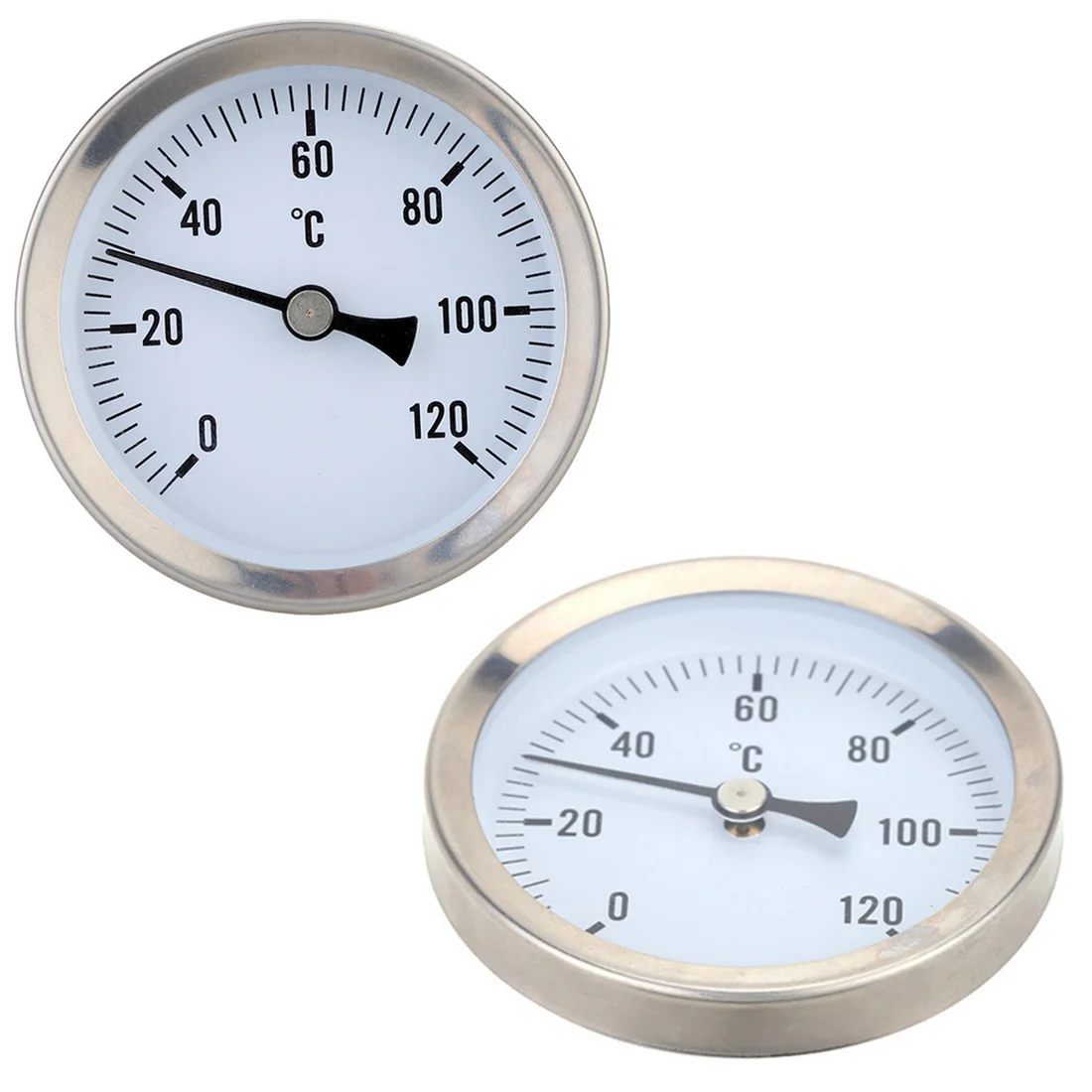 1pc Aluminum Temperature Gauge Meter 63mm Dial Horizontal Thermometer