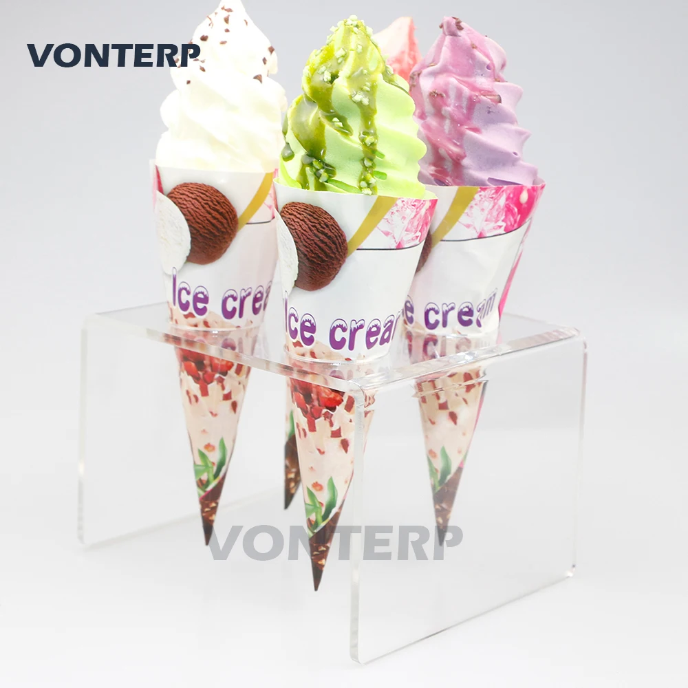 VONTERP 1 шт. прозрачный 4 держатель акриловый конус для мороженого/суши подставка для конусов/акриловый конус держатель