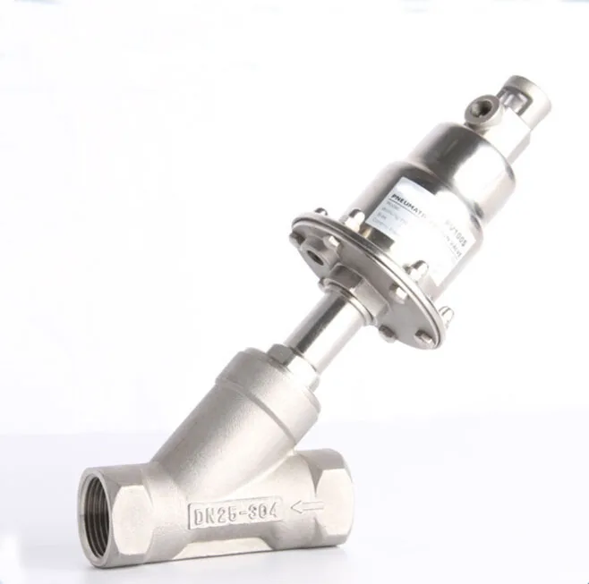 

3 inch single acting stainless steel pneumatic angle seat valve 100mm actuator