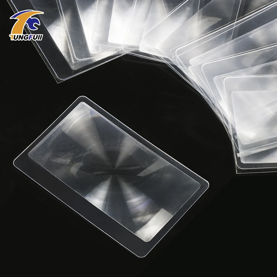 10PCS Magnifiers Credit Card Shape 3 X Transparent Magnifier