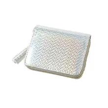 Женский голографический кожаный мини-кошелек для монет, кошелек, короткая сумка на молнии