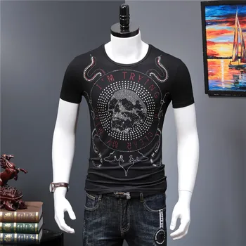 

100% Cotton Tshirt Print Short Sleeve Top Tee Casual Men
