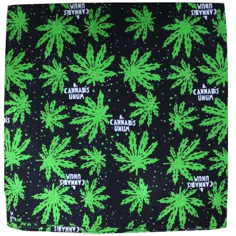 FOXMOTHER Hip Hop Punk Cotton Reggae Jamaica Green Weed Leaf Bandana Headwear For Mens - Цвет: E