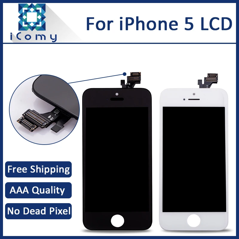 100 Guarantee A Shenchao Display For iPhone 5 LCD Touch Screen Digitizer Glass Assembly Replacement DHL
