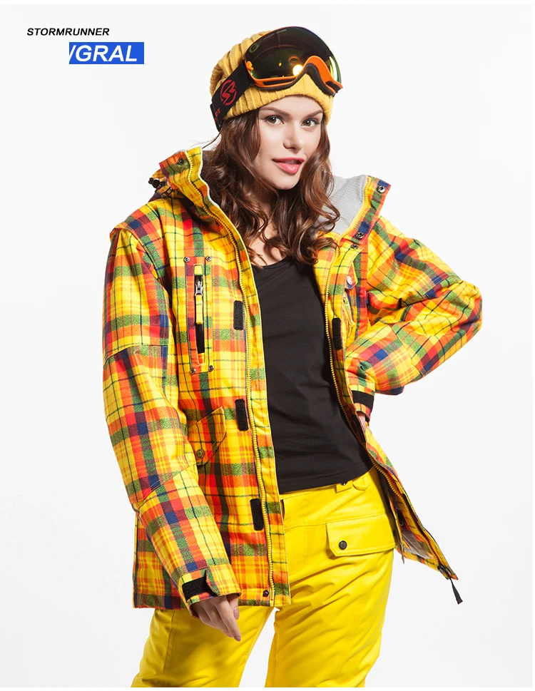 Женские лыжные комплекты гарантируют подлинность! StormRunner женские лыжные костюмы, куртка+ штаны, комплект, водостойкие, термальные, с хлопковой подкладкой, для сноуборда