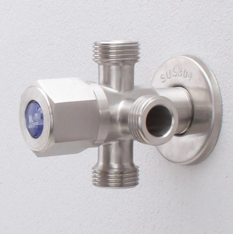 

304 Stainless Steel Triangular Valve Hexagonal Angle Valve One Into Three Water Outlet Toilet Inlet Valve Check Valve