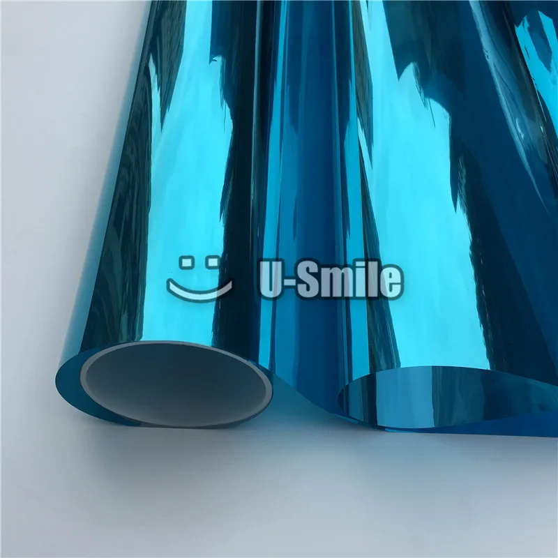 VLT 15% сине-серебряная зеркальная виниловая пленка для тонирования стекла размер для домашнего офиса: 1,52*30 м/рулон