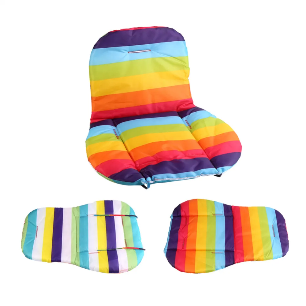 

W 1Pcs Baby Rainbow Cushion Padding Breathable Stroller Pad Pram Padding Liner Car Seat Pad Aing Chair Mat Cojin Cochecito Bebe