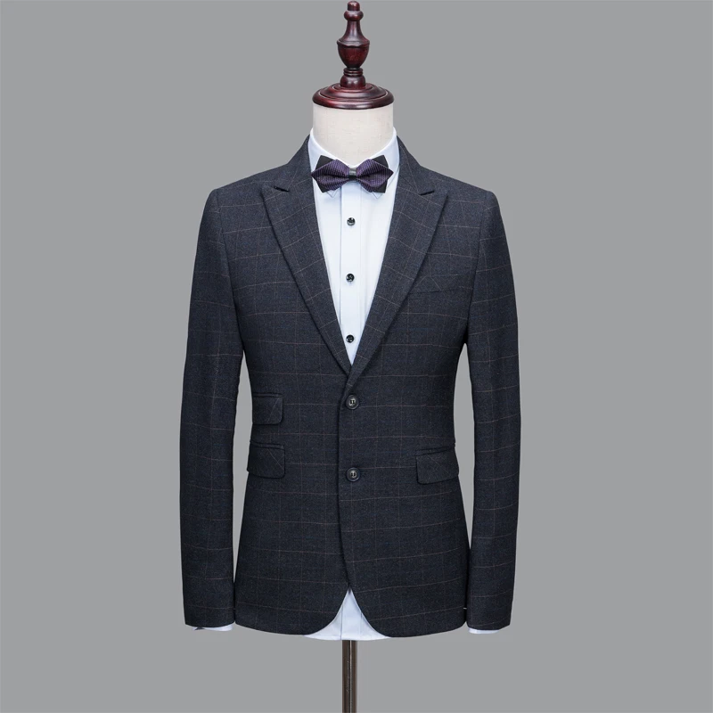 Slim Fit Peaked Lapel Prom Wool Men Suit Tuxedo With Pant Two Buttons Wedding Suits for Men Jacket Vest Pant