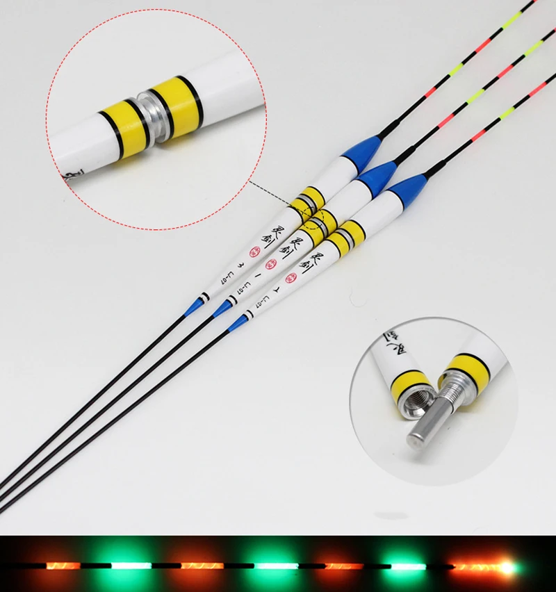 

10Pcs/Lot Electronic LED Fishing Float + CR425 Battery Carp Fishing Lake River Luminous Night Fishing Float Bobbers FU032