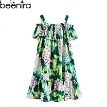 Платье с цветочным узором для девочек брендовые нарядные платья с принтом гортензии и открытыми плечами для маленьких принцесс, богемное бальное платье, одежда для пляжа