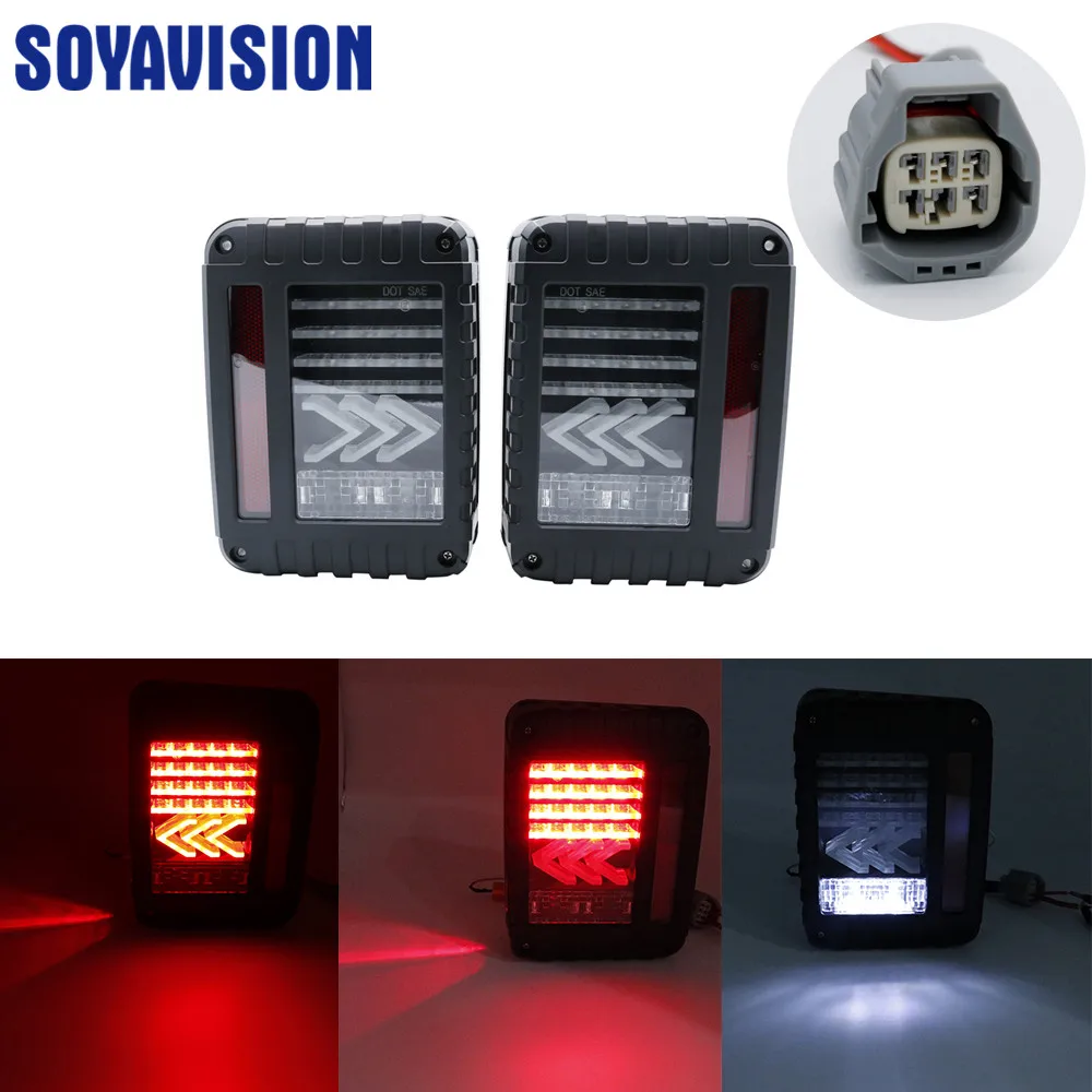 

2x LED Rear Reverse Car Tail Light USA/EU Edition Auto Stop Brake Turn Signal Lamps Taillight For jeep Wrangler 12V 24V