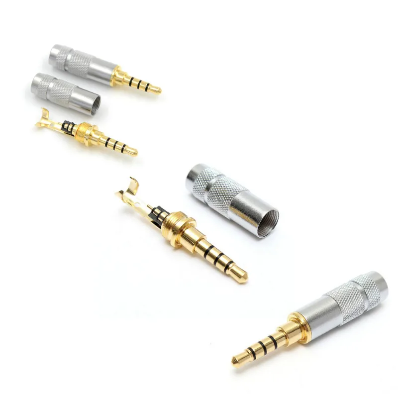 

4 Pole 3.5mm Stereo Headphone Male Plug Jack Audio Solders Connector