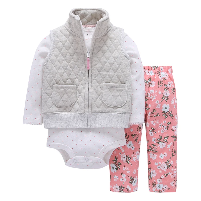 2018 Special Offer Clothes Spring Autumn Hooded 2018new Cotton Boy Girl 3pcs/set Baby Clothing Set With Zipper Newborn Suit