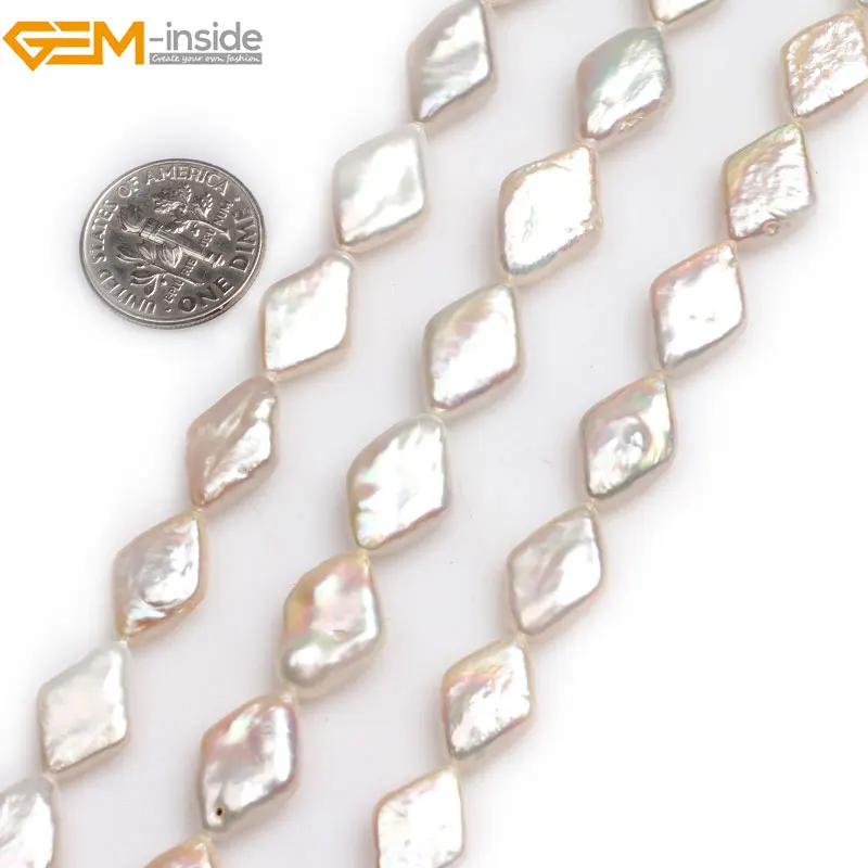 Square Rhombus Freshwater Nuclear Edison Pearls Beads For Jewelry Making 15" DIY Square Rhombus Freshwater Nuclear Edison Pearls Beads For Jewelry Making 15" DIY