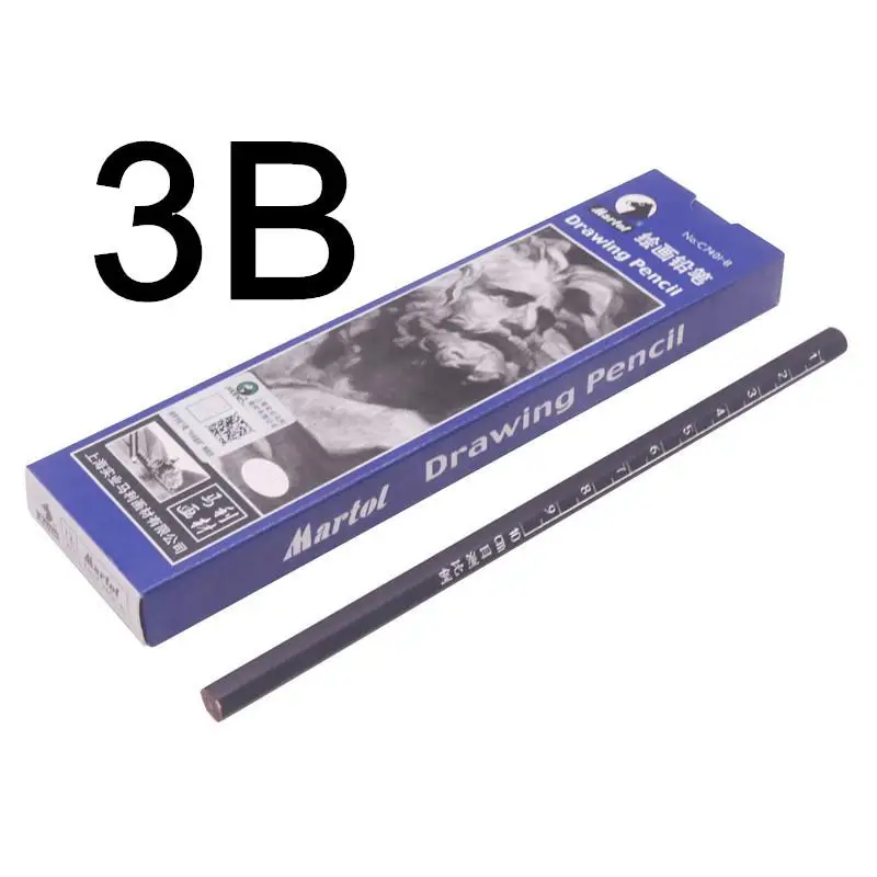 12 шт./кор. покраски карандашей Углеродная сажа изысканный картонная упаковка отличные студенческие канцелярские принадлежности карандаши для рисования - Цвет: 3B models 12 pcs