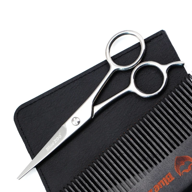 Stainless Steel Beard Scissor Home Use Hair Scissors Barber Black Mini