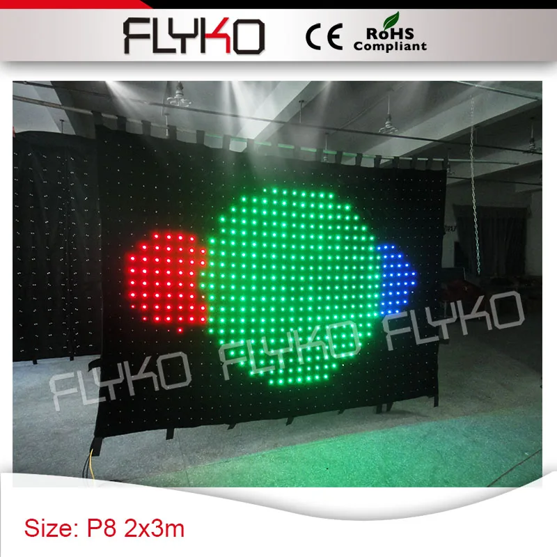 

Cinema decor high power 2x3m P8 3in1 free shipping led video vision curtain