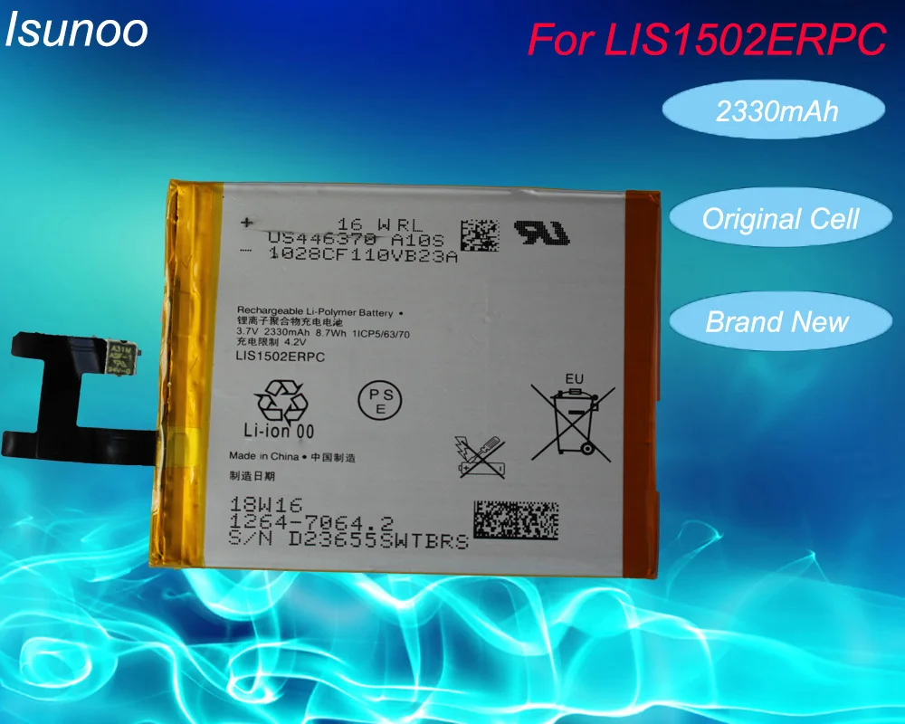 

ISUNOOO LIS1502ERPC battery For Sony Xperia Z L36h L36 c6602 C6603 S39H C2305 M2 S50H D2303 D2305 D2306 battery with free tools