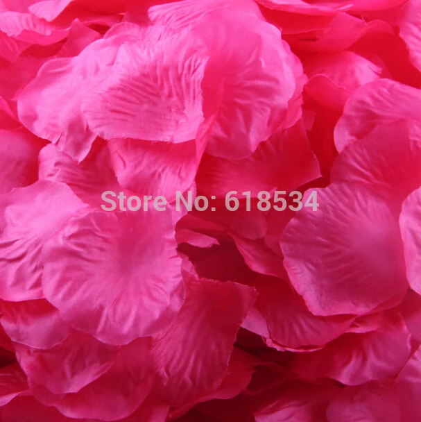 Hot Red Artificial Rose Petals for Wedding Decoration 500pcs Silk