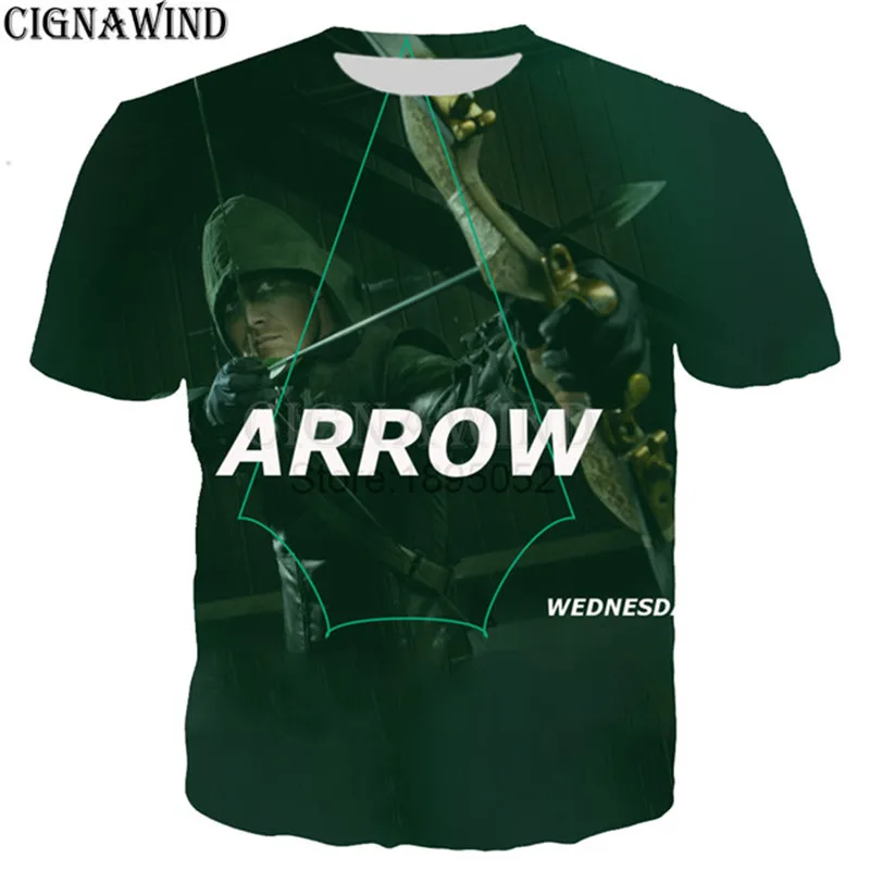 

Latest fashion cool Superhero Green Arrow t shirt men/women 3D printed t-shirts Harajuku style tshirt streetwear summer tops
