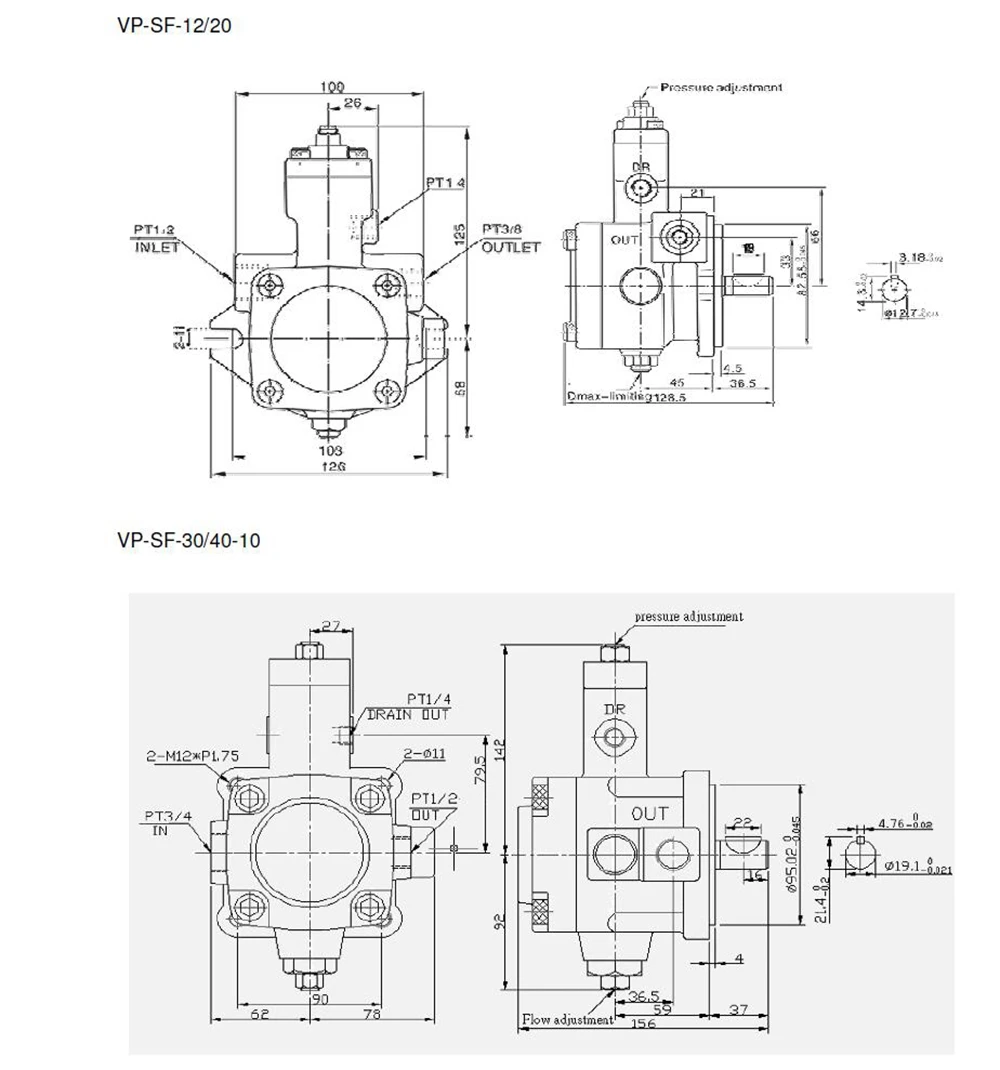 VPSF насос пластинчатый насос VP-SF-30-D VP-SF-40-D Гидравлический масляный насос Запчасти переменной насос для машины