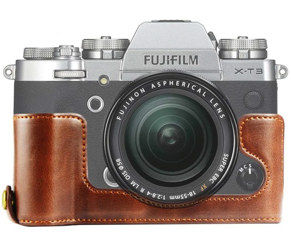 Кожаный чехол снизу открытие версия Защитный Половина средства ухода за кожей крышка база для Fujifilm X-T3 XT3 цифровой Камера
