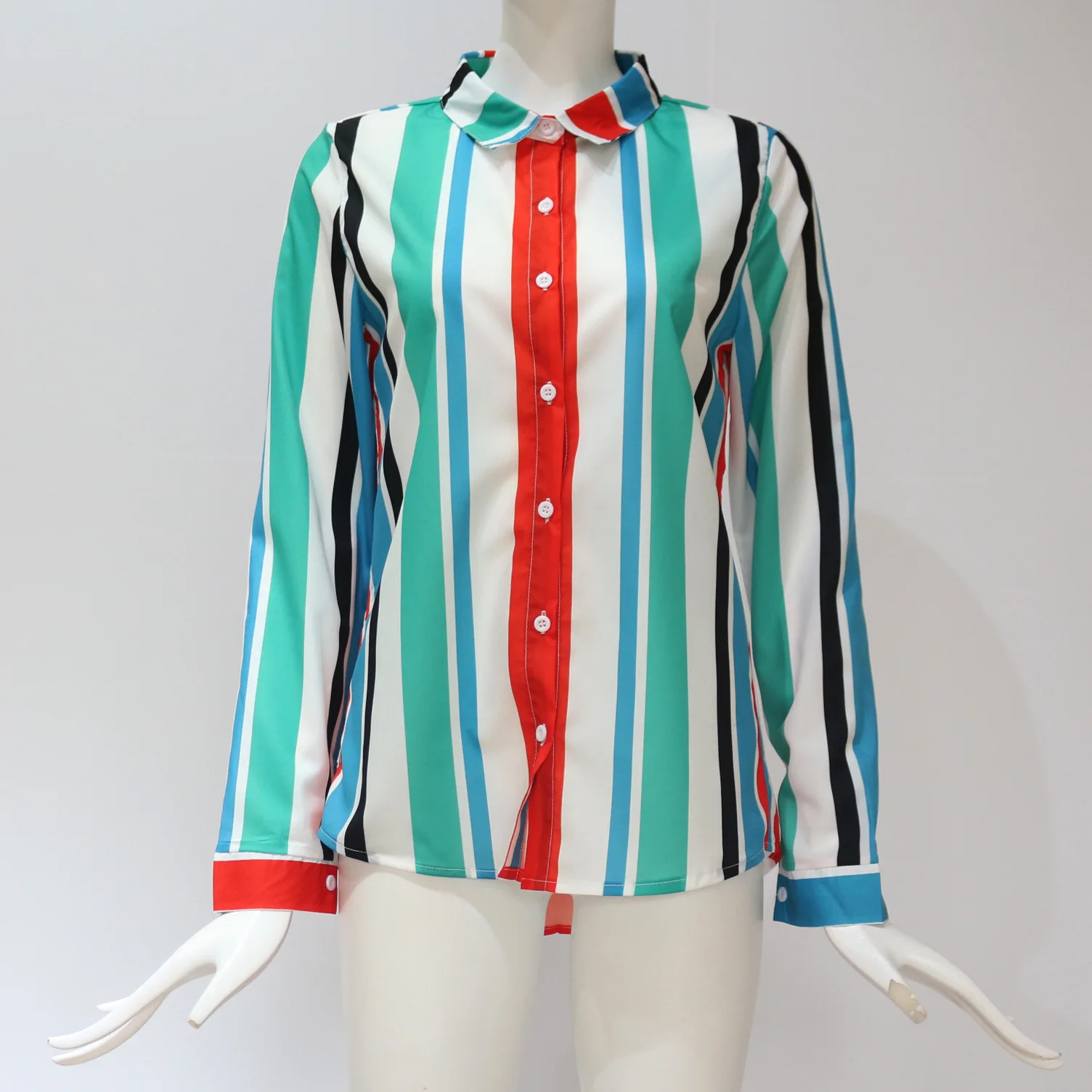 Женские рубашки, женские блузки, плюс размер, шифоновая блузка с цветочным/полосатым принтом, свободные, с длинным рукавом, лето, новинка, полная рубашка, сорочка f