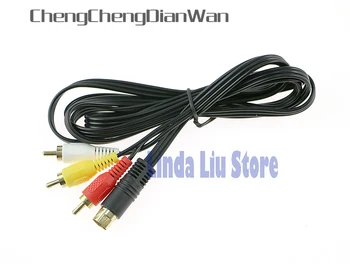 

ChengChengDianWan New Gold Stylish Durable 1.8M 6ft Audio Video AV Cable For Sega For Saturn SS A/V RCA Connection Cord 3pcs/lot