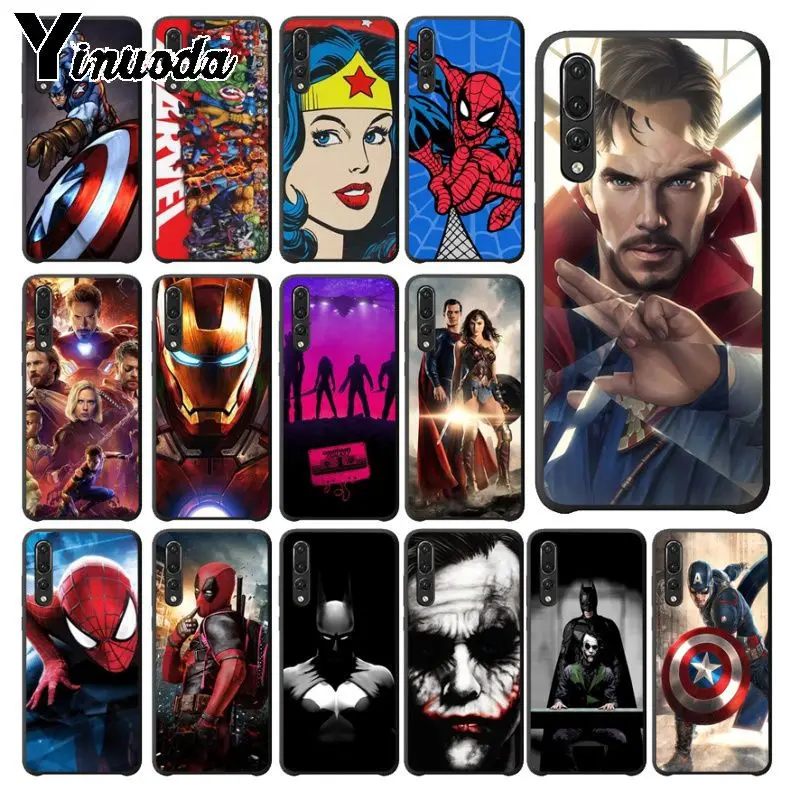 Yinuoda Marvel Мстители Герои ТПУ черный чехол для телефона huawei mate 10 lite p20lite nova 3i honor 8x funda